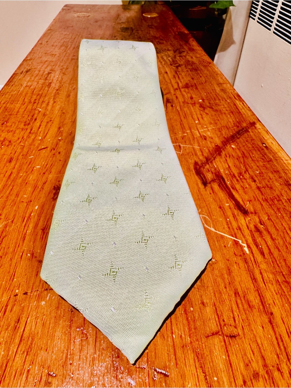 Light Green Patterned Men's Tie